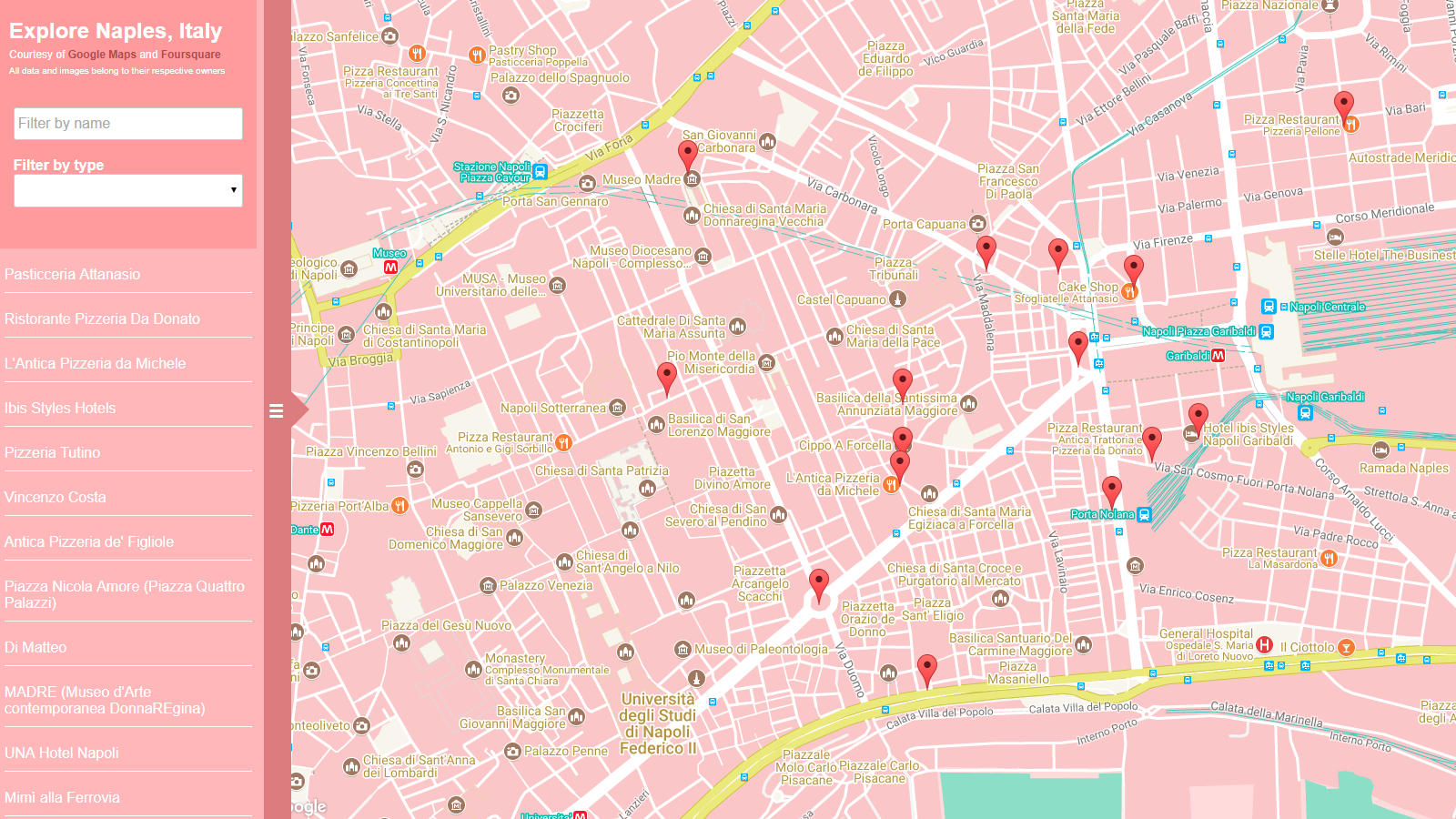 Map Of Naples Italy Neighborhoods Neighborhood Map by JanShim | Front end Web Developer